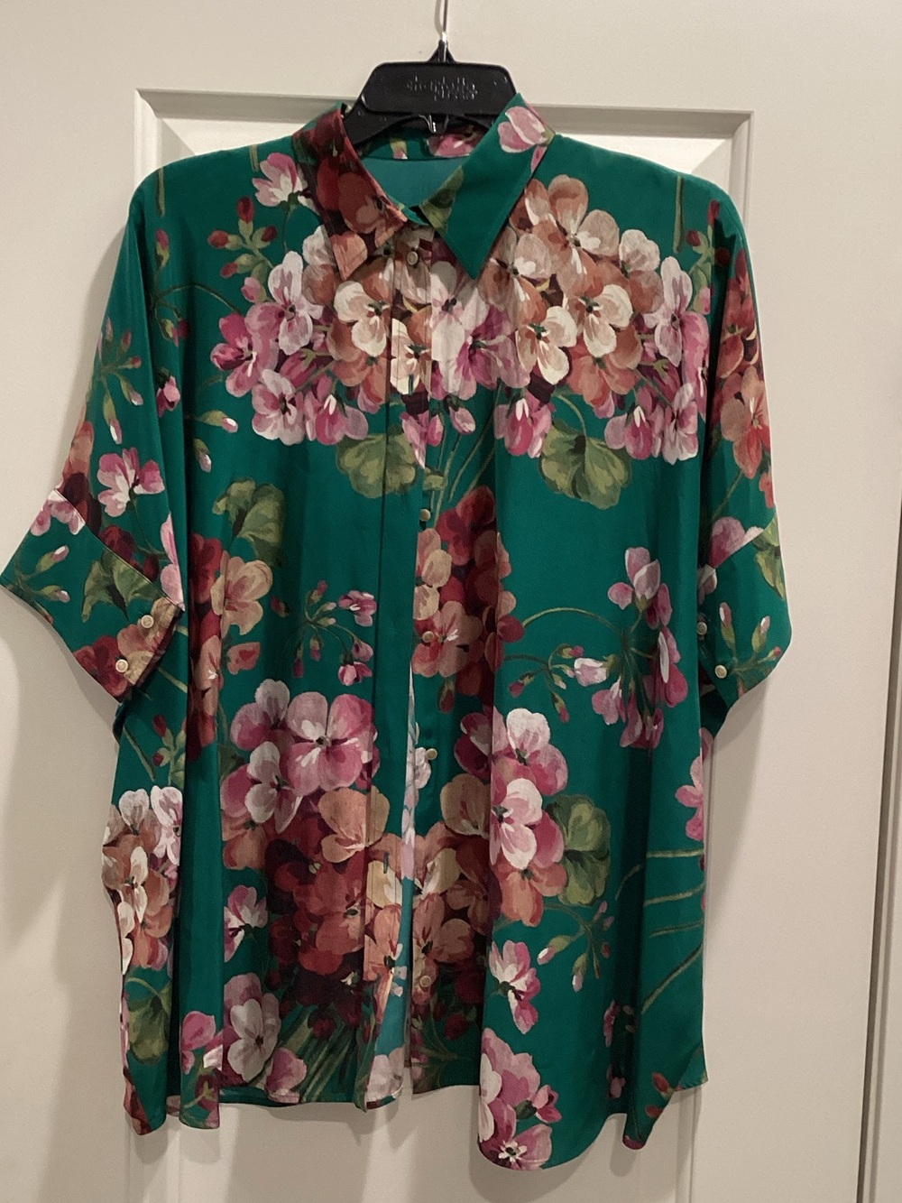 Gucci Emerald Green Floral Button-Down Shirt